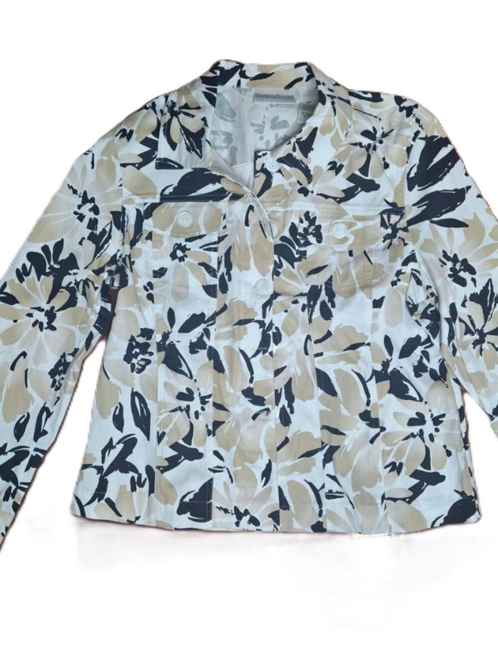 Vintage Draper's & Damon's Button-Front Floral Jacket, Size Petite Medium